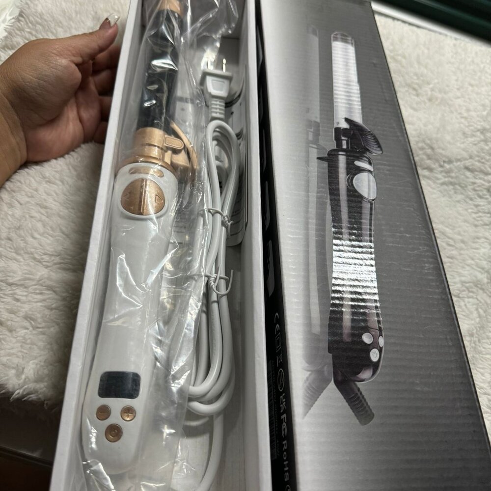 Automatic Rotating Curling Iron 1 inch 1 1/4 inch curling iron Long Barrel Gold